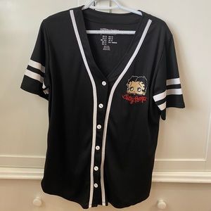 Betty Boop Black Baseball-style Jersey